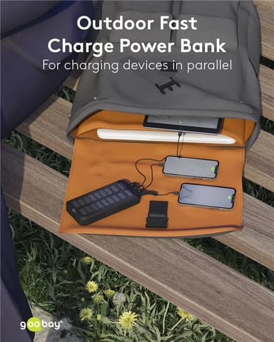 Goobay Pikalataus ulkona Virtapankki aurinkokennoilla 20 000 mAh (USB-C™ PD, QC 3.0)