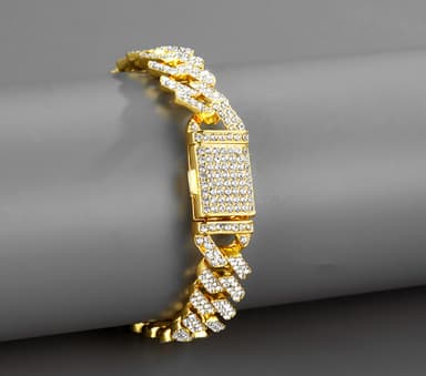 Chunky kubanska Halsband Hip Hop Kulta 50x1.2x1.2 cm