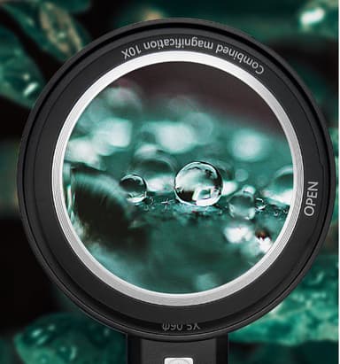 Suurennuslasi 8X/12X/20X LED-lampulla Musta