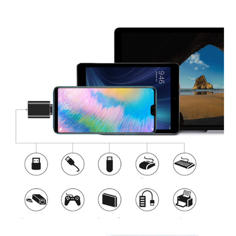 USB-C-USB 3.1 -sovitin Musta