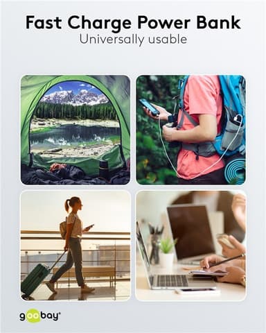 Goobay Pikalataus Powerbank 20 000 mAh (USB-C™ PD, QC 3.0)