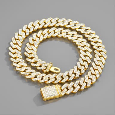 Chunky kubanska Halsband Hip Hop Kulta 50x1.2x1.2 cm