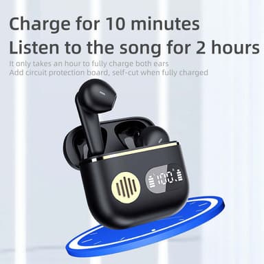 Langattomat kuulokkeet Bluetooth 5.2 Musta