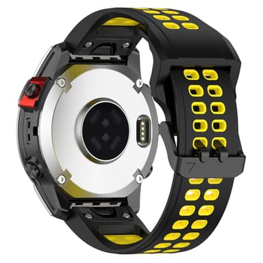 Kellon hihna silikonia Keltainen 22 mm Garmin Fenix 7/7 Solar/6 GPS/6 Sapphire GPS/Forerunner 955/COROS VERTIX