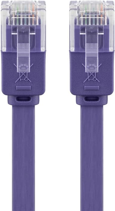 CAT 6 litteä patch-kaapeli, U/UTP, violetti