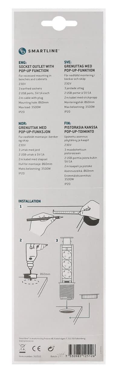 Epoq Berlin ylös ponnahtava pistorasia