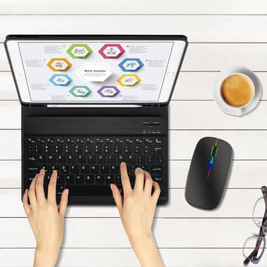 Langaton hiiri RGB-LED-kaksoistilassa Bluetooth/Wi-Fi Musta