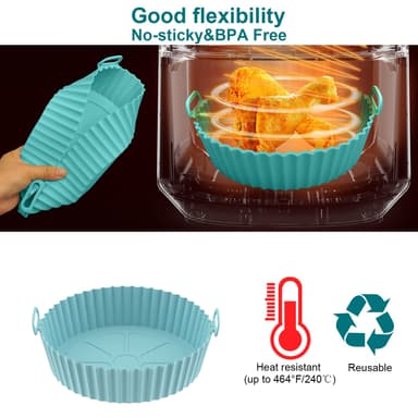 Air Fryer Silikoni Bowl Turkoosi 3.6-7.2 l