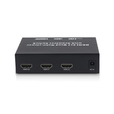 INF HDMI Switch 2X1 Multi-viewer saumattomalla kytkimellä Musta