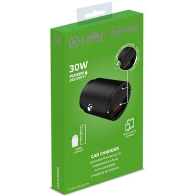 Celly Autolaturi Mini 1xUSB-C PD 1xUSB 30W