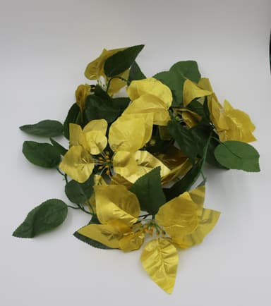 Juldekoration girlang med julrosor (1.8 m) Guld/grön
