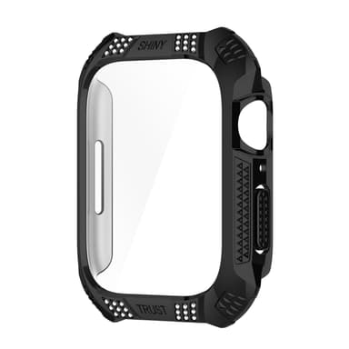INF Apple Watch 7 41 mm:n kanssa yhteensopiva kotelo näytönsuojalla Musta