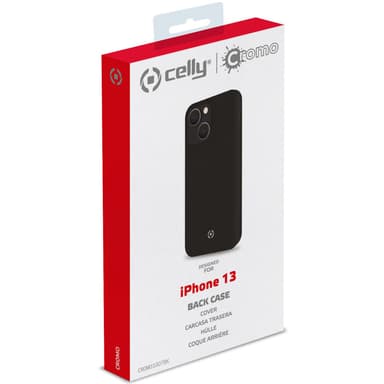 Celly Cromo Soft -kotelo iPhone 13 musta