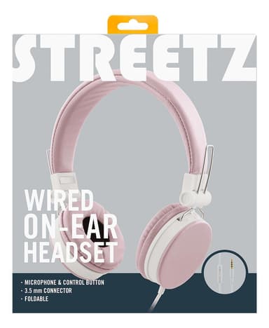 H300 Headphones with microphone, foldable, 3.5 mm, pink