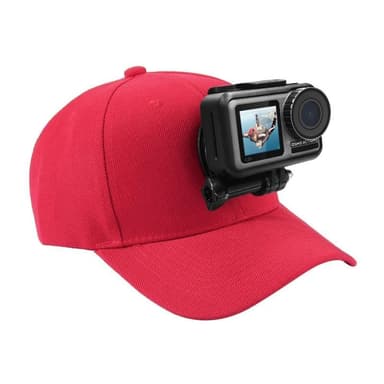 INF Baseball-lippis toimintakameran pidikkeellä, joka on yhteensopiva GoPro Redin kanssa