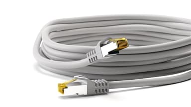 Goobay RJ45 välijohto CAT 6A S/FTP (PiMF), 500 MHz, CAT 7 raakakaapelilla, harmaa