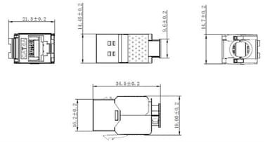 Goobay Keystone-moduuli RJ45 CAT 6A, STP, ohut