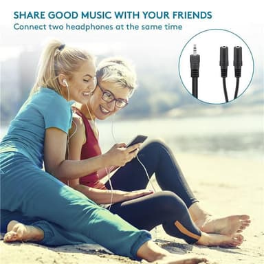 Goobay 3,5 mm:n audio-Y-kaapelisovitin  1x uros-2x naarasstereo