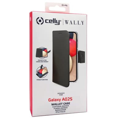 Celly Lompakkokotelo Galaxy A02s Musta