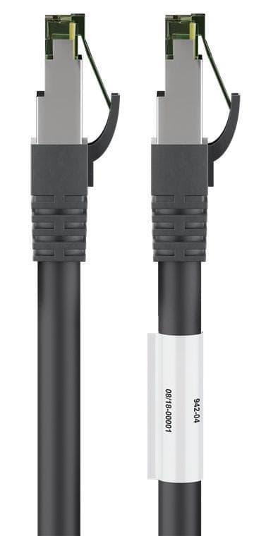 Goobay RJ45 (CAT 6A, 500 MHz) patch-kaapeli CAT 8.1 S / FTP raakakaapelilla, 16706