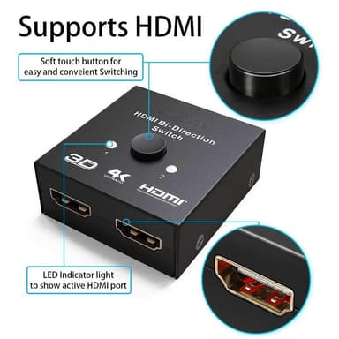 HDMI kaksisuuntainen jakaja/kytkin 2x2