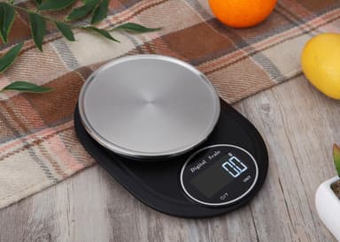 Digitaalinen keittiövaaka 2kg / 0.1g Ruostumaton teräs Musta / hopea
