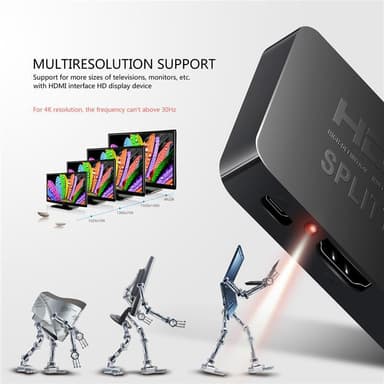 HDMI-jakaja 1x2 UHD 4K / FHD 1080p / 3D