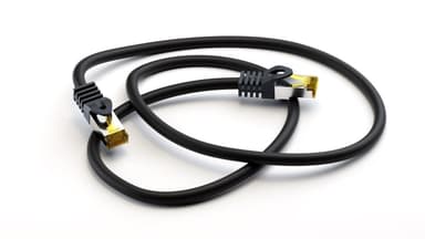 Goobay RJ45 välijohto CAT 6A S/FTP (PiMF), 500 MHz, CAT 7 raakakaapelilla, musta