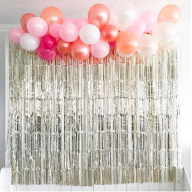 INF Juhla glitter drapery glitter verho hopea 1x2 metriä Juhla