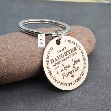 Avaimenperä tunnisteella ""To my Daughter"" (Tyttärelleni) Ruostumaton teräs