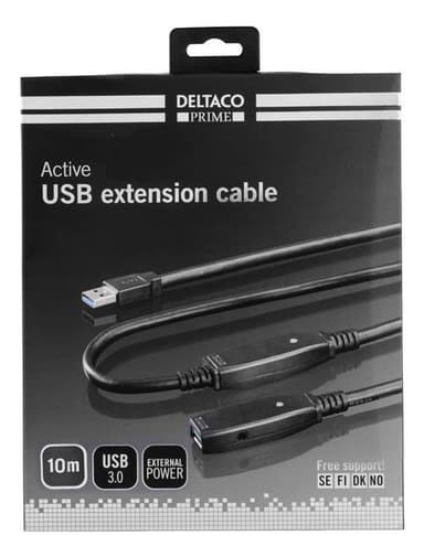 PRIME USB 3 extens cable active TypeA ma>TypeA fe 10m black