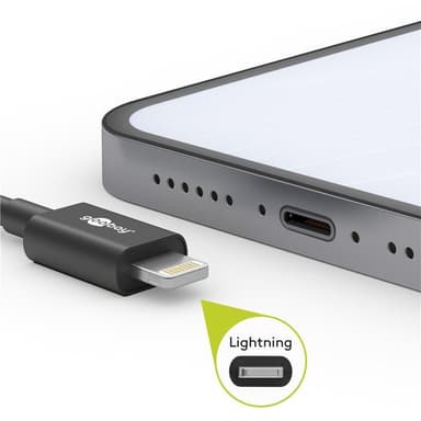 Goobay Lightning USB-C ""lataa ja synkronoi metallikaapelin