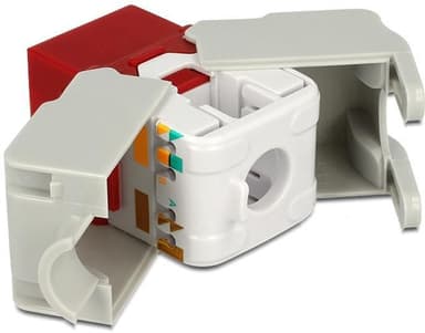 DeLOCK UTP Cat6 Keystone-moduuli, RJ45 na - LSA Cat6, punainen/harmaa