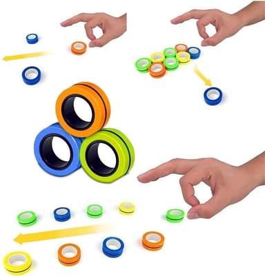 Magnetiska ringar 3-Pack - Anti-stress, Blandade färger
