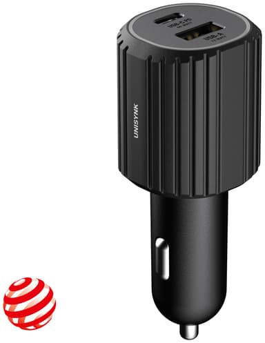 Unisynk USB-C/USB-A autolaturi (musta)