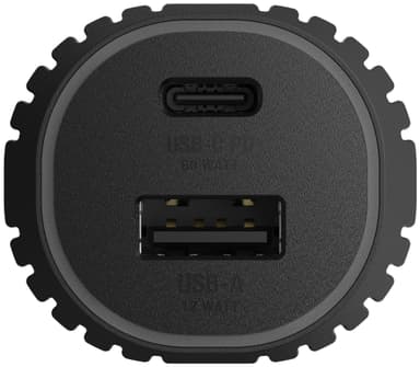 Unisynk USB-C/USB-A autolaturi (musta)