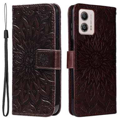 SKALO Motorola Moto G53 5G Mandala lompakkokotelo - Ruskea