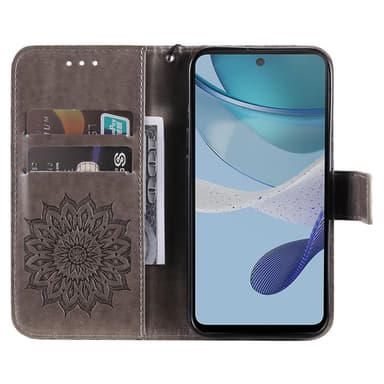 SKALO Motorola Moto G53 5G Mandala lompakkokotelo - Harmaa