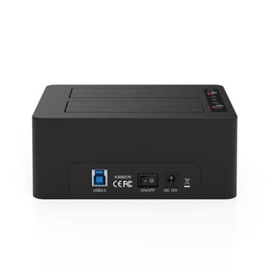Maiwo K3082CR USB C 3.1 GEN1 5 Gb/s telakointiasema, 2 kpl SATA HDD SDD 14 Tt, UASP-tuki, SATAIII 6 Gb/s -tuki, kloonaus, kortinlukija, USB-keskitin