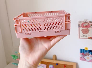 Mini hopfällbar förvaringslåda för skola, arbete, hemmabruk 2-pack