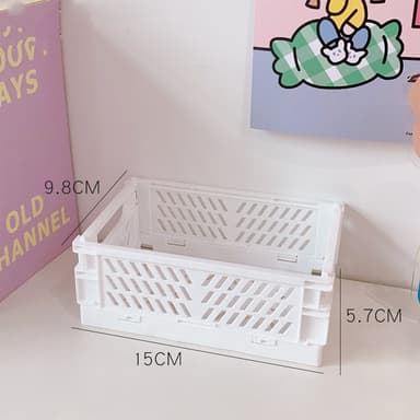 Mini hopfällbar förvaringslåda för skola, arbete, hemmabruk 2-pack