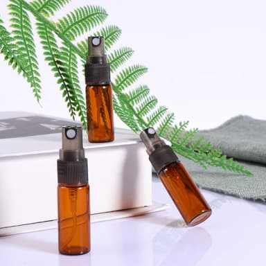 Mini påfyllbar parfym sprayflaska glasflaska 5 ml 2-pack Ruskea