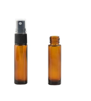 Mini påfyllbar parfym sprayflaska glasflaska 5 ml 2-pack Ruskea