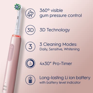 Oral-B Pro3 3900N sähköhammasharja 760277 (musta/pinkki)