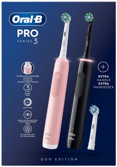 Oral-B Pro3 3900N sähköhammasharja 760277 (musta/pinkki)