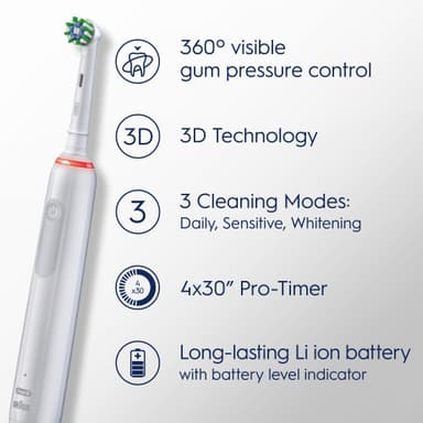 Oral-B Pro 3 sähköhammasharja (valkoinen)