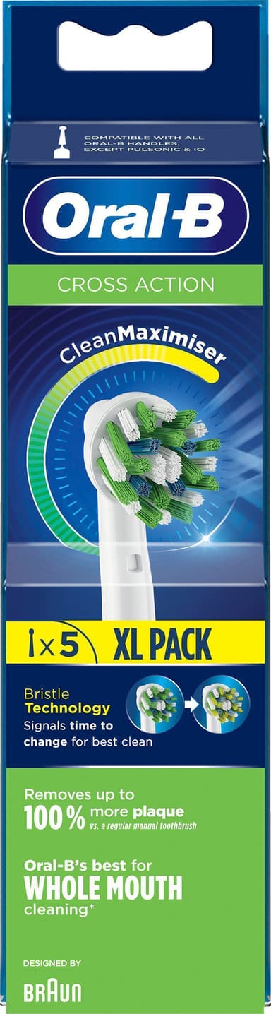Oral-B Cross Action harjaspäät 321217 (5 kpl, valkoinen)