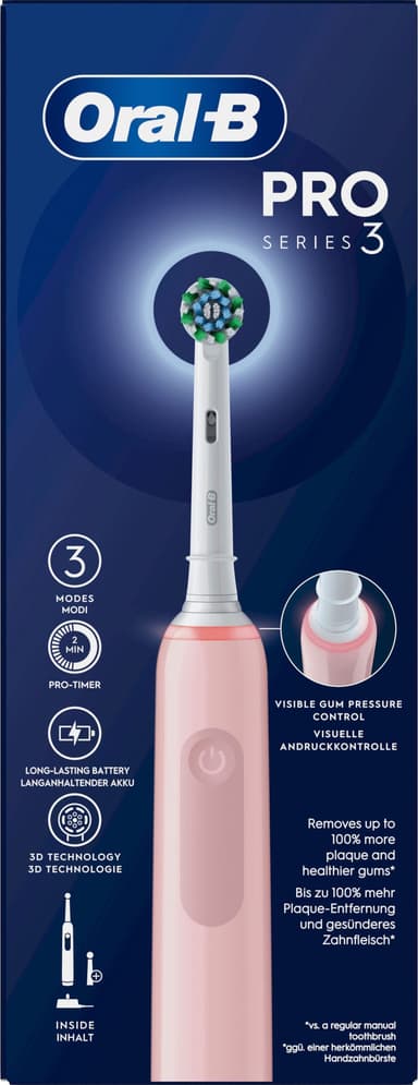 Oral-B Pro 3 sähköhammasharja (vaaleanpunainen)