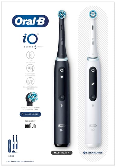 Oral-B iO5 Duo pakkaus sähköhammasharjat 414841 (musta/valkoinen)