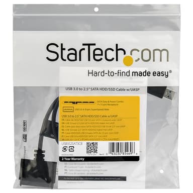 StarTech.com SATA till USB-kabel med UASP, Svart, CE, FCC, REACH, ASMedia - ASM1